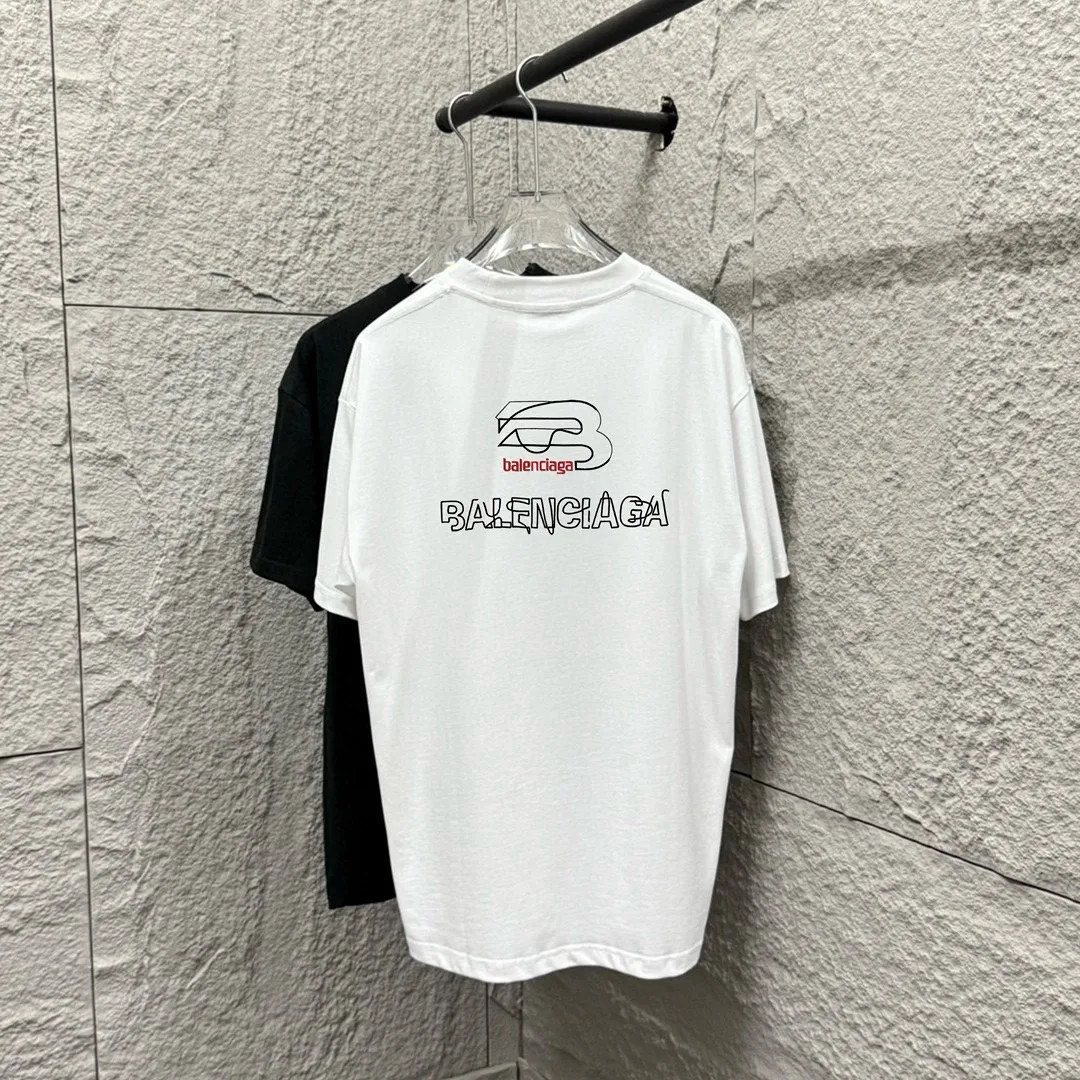 BALENCI*GA 2025 New Arrival Classic logo T Same Style ：Black White Size： S （90-130 ） M （120-150 ） L （140-165 ） XL （160-180 ） XXL （180-210 ）